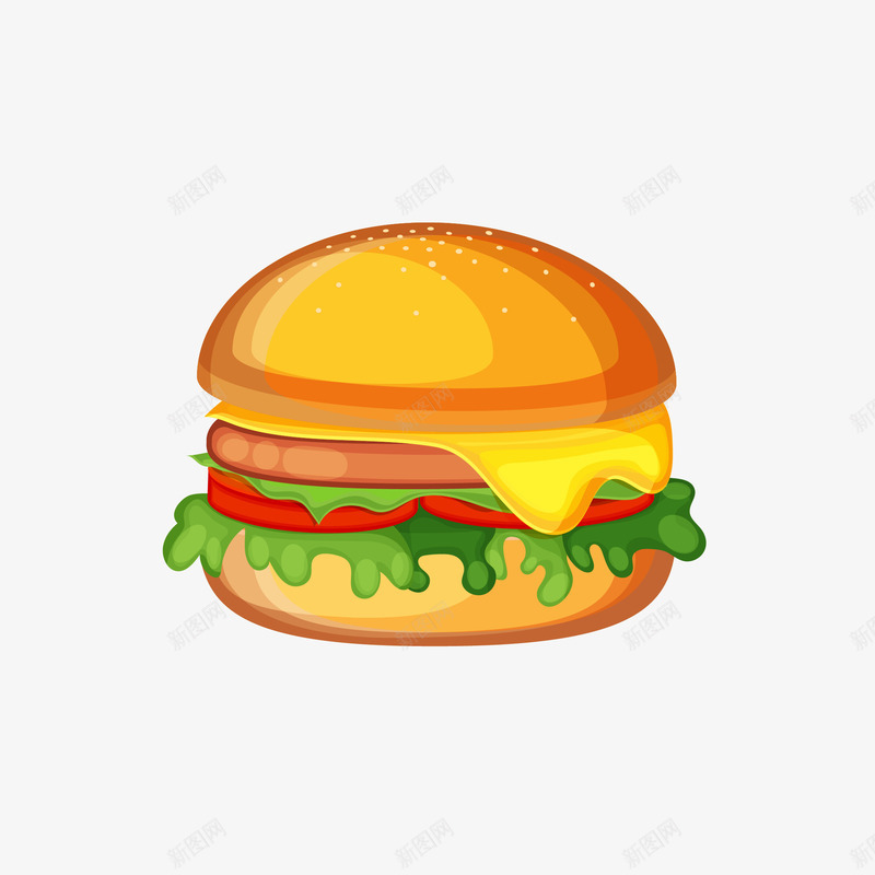 手绘美味汉堡包矢量图eps免抠素材_新图网 https://ixintu.com burger png免抠图 卡通 可口 手绘 汉堡包 矢量图 美味 肉 食物