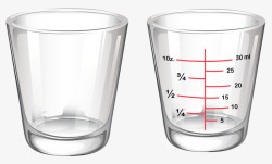 有刻度的杯子和无刻度的杯子素材