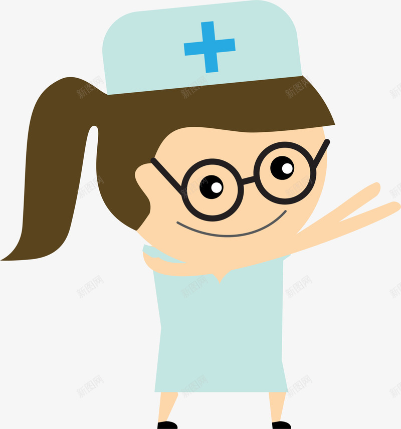 蓝色卡通护士png免抠素材_新图网 https://ixintu.com 医院 卡通小人 可爱女孩 治疗 蓝色护士 装饰图案 诊所