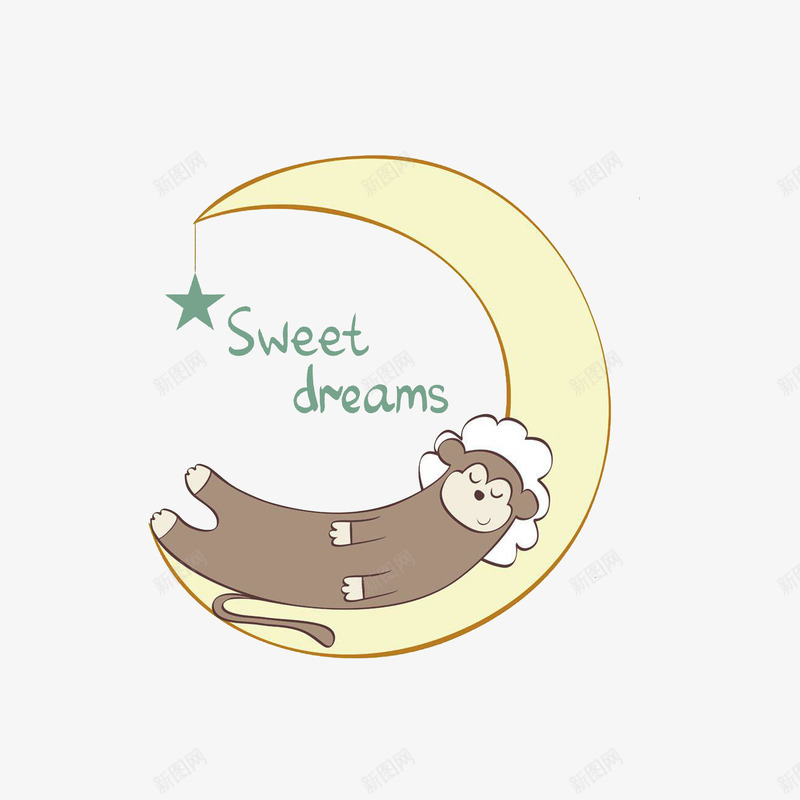 在月亮上沉睡的猴子psd免抠素材_新图网 https://ixintu.com dream dreams sweet 在月亮上沉睡的猴子 星翔 月亮 沉睡