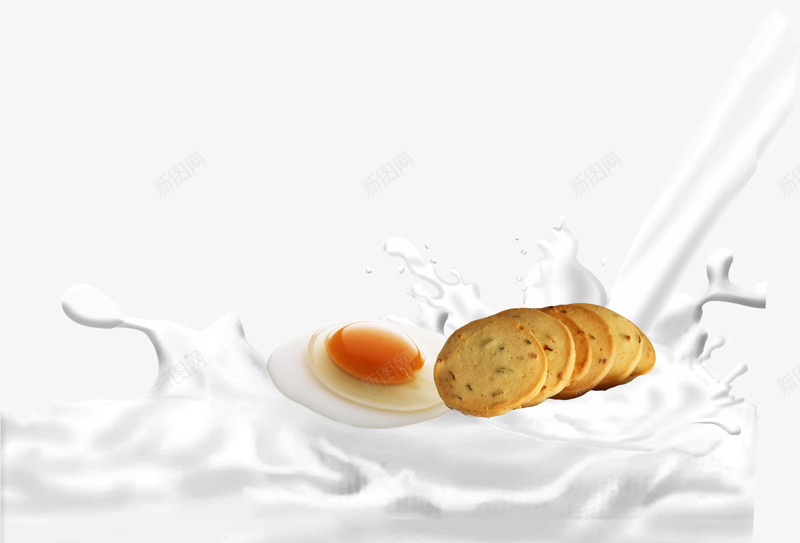牛奶饼干png免抠素材_新图网 https://ixintu.com 产品实物 牛奶 蛋黄 饼干