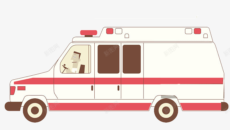 紧急救护车漫画png免抠素材_新图网 https://ixintu.com 一方有难 地震救援 帮助 帮助别人 救护车 漫画设计 白色
