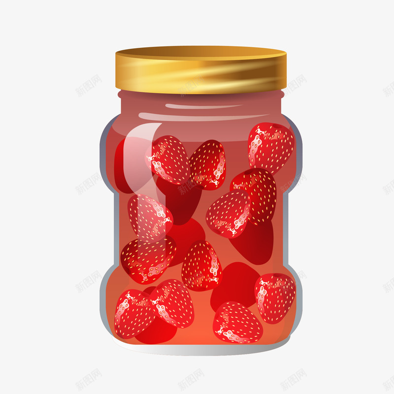 瓶子里的水果蔬菜png免抠素材_新图网 https://ixintu.com 水果 玻璃瓶 罐头 美食 草莓