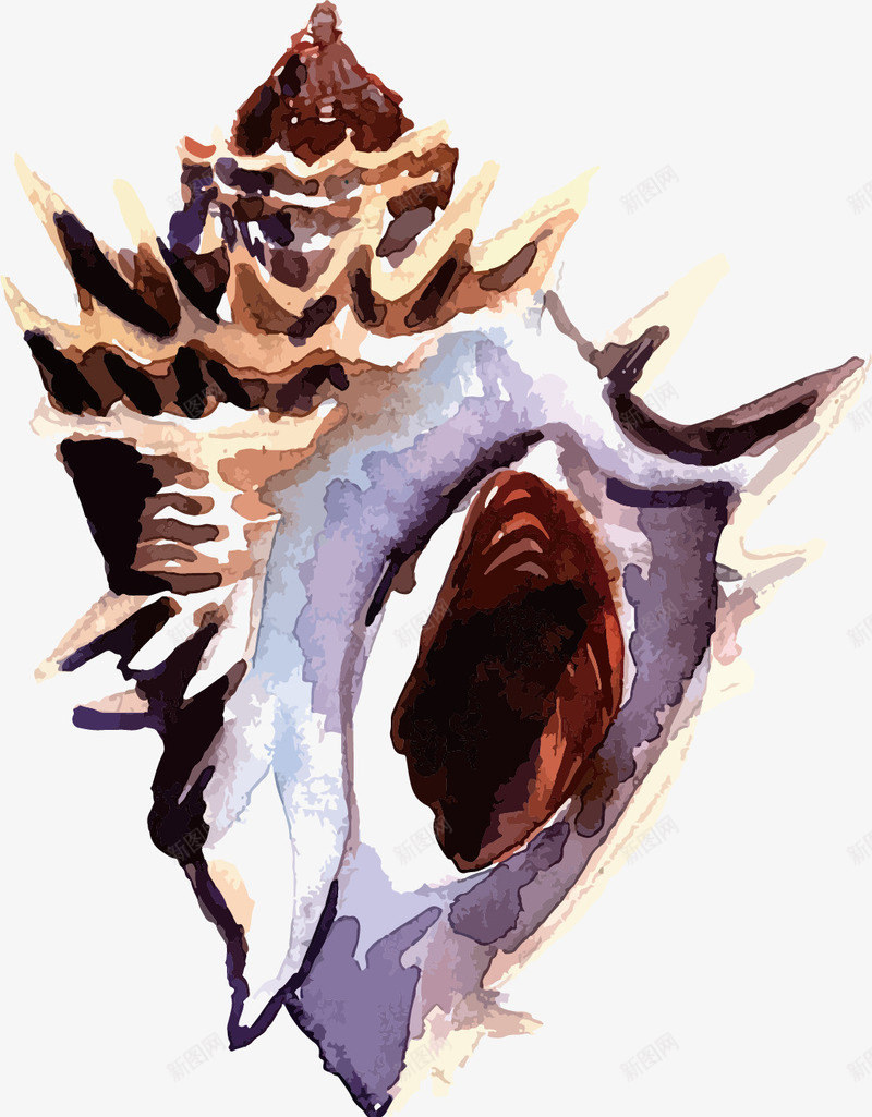 水彩海螺png免抠素材_新图网 https://ixintu.com 手绘海螺 插画 水彩海螺 海洋生物 海螺 海螺号 漂亮贝壳 贝壳