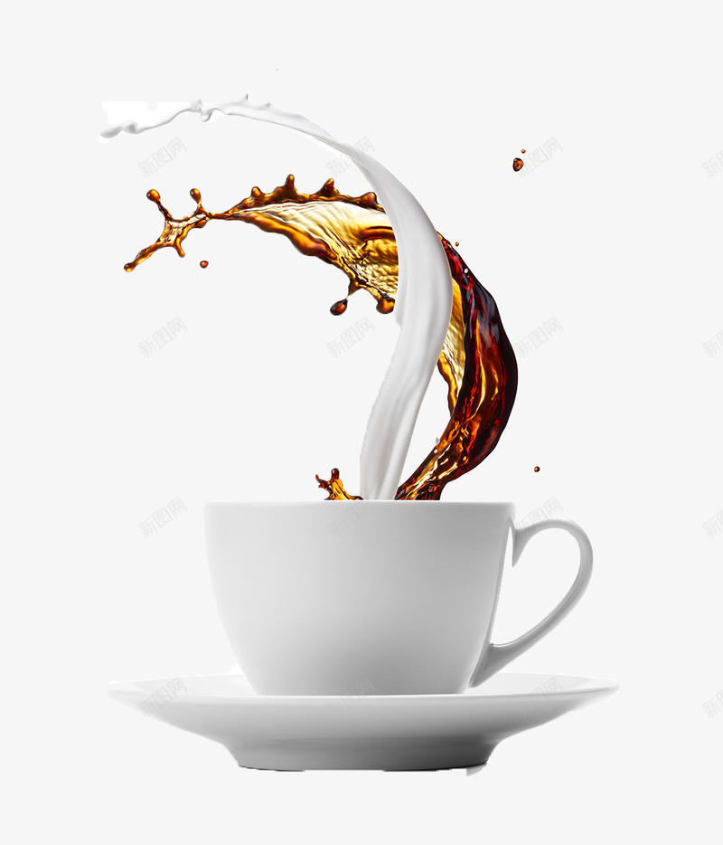 咖啡牛奶png免抠素材_新图网 https://ixintu.com 咖啡 杯子 牛奶 迸溅