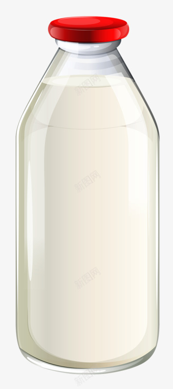 透明牛奶瓶png免抠素材_新图网 https://ixintu.com 卡通 早餐 牛奶 瓶子 营养