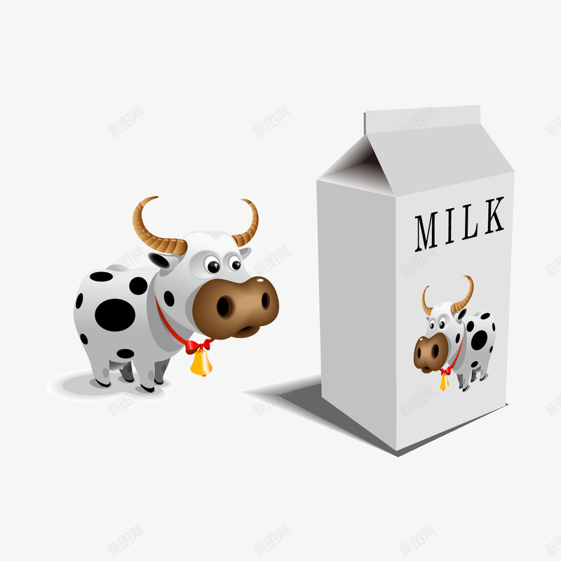 盒装牛奶矢量图ai免抠素材_新图网 https://ixintu.com 奶牛 牛奶 盒装 矢量图