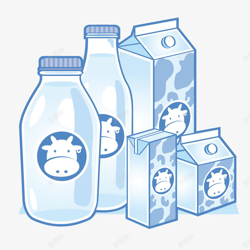 卡通牛奶容器png免抠素材_新图网 https://ixintu.com 容器 牛奶 饮料
