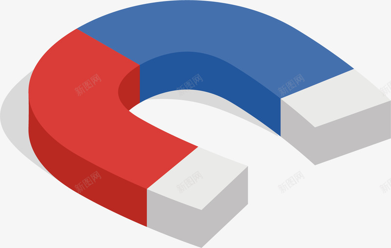 彩色磁铁卡通插画矢量图ai免抠素材_新图网 https://ixintu.com 卡通插画 吸引 彩色 排斥 磁铁 设计 金属 矢量图