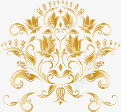 一串金色的花花纹欧式金属花纹高清图片