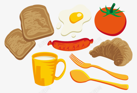 早餐食品的图标图标