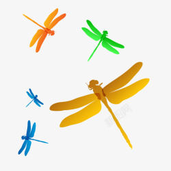 彩色蜻蜓素材