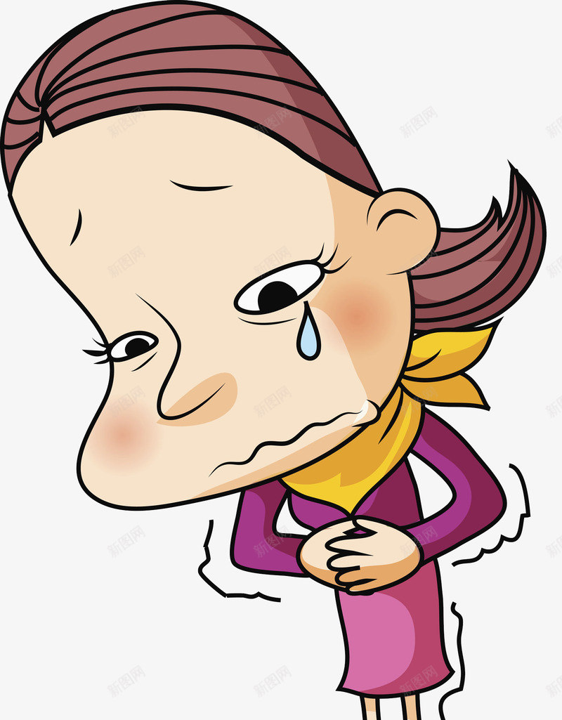 低头的空姐png免抠素材_新图网 https://ixintu.com 伤心的 低头 卡通 女人 流泪的 漂亮的 空姐