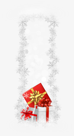 圣诞节白色雪花边框素材