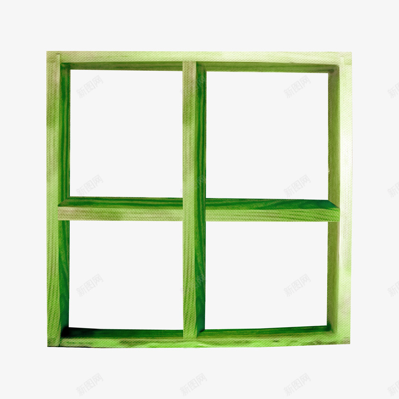 绿色漂亮木窗png免抠素材_新图网 https://ixintu.com 木质窗户 窗户
