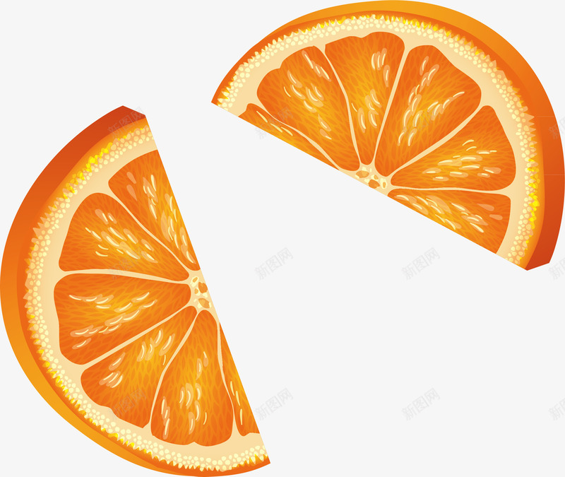 橙子切开矢量图ai免抠素材_新图网 https://ixintu.com 创意橙子 可爱橙子 橙子 水果 漂亮橙子 矢量橙子 矢量图