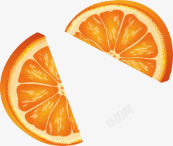 橙子切开矢量图素材