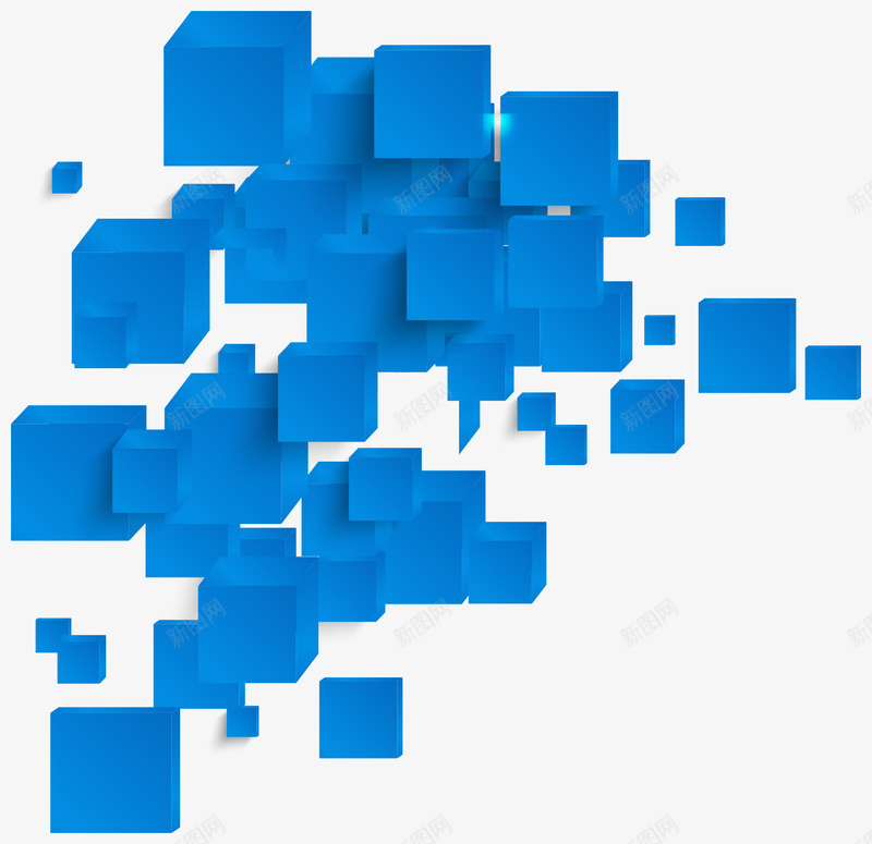 商务信息蓝色装饰矢量图eps免抠素材_新图网 https://ixintu.com 方块 立体 蓝色 装饰 矢量图