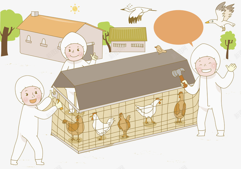 手绘养殖场漫画png免抠素材_新图网 https://ixintu.com 养殖场 创意的 卡通 可爱 彩色的 手绘 漫画 童趣 简单