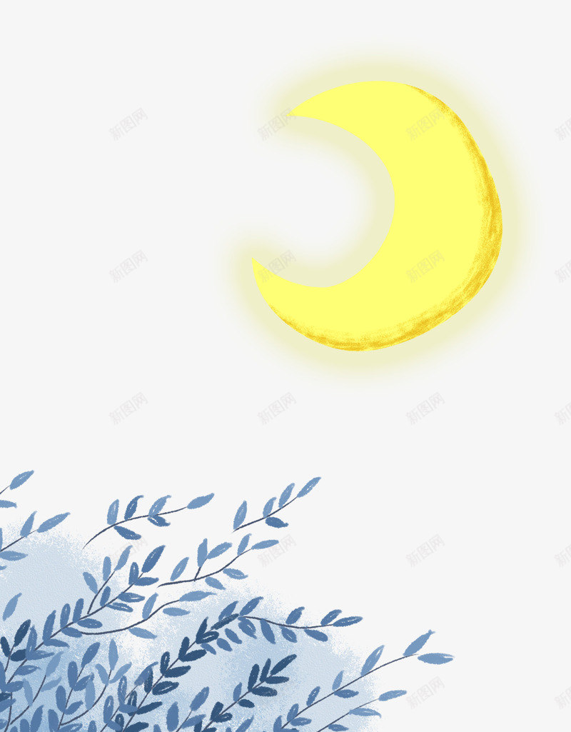 卡通手绘屋顶上看风景的孩子psd免抠素材_新图网 https://ixintu.com 卡通 屋顶上 手绘 树叶 植物装饰 看风景的孩子 黄色的月亮