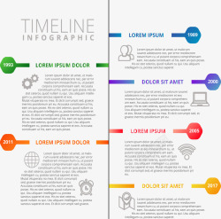 简约彩色时间轴素材