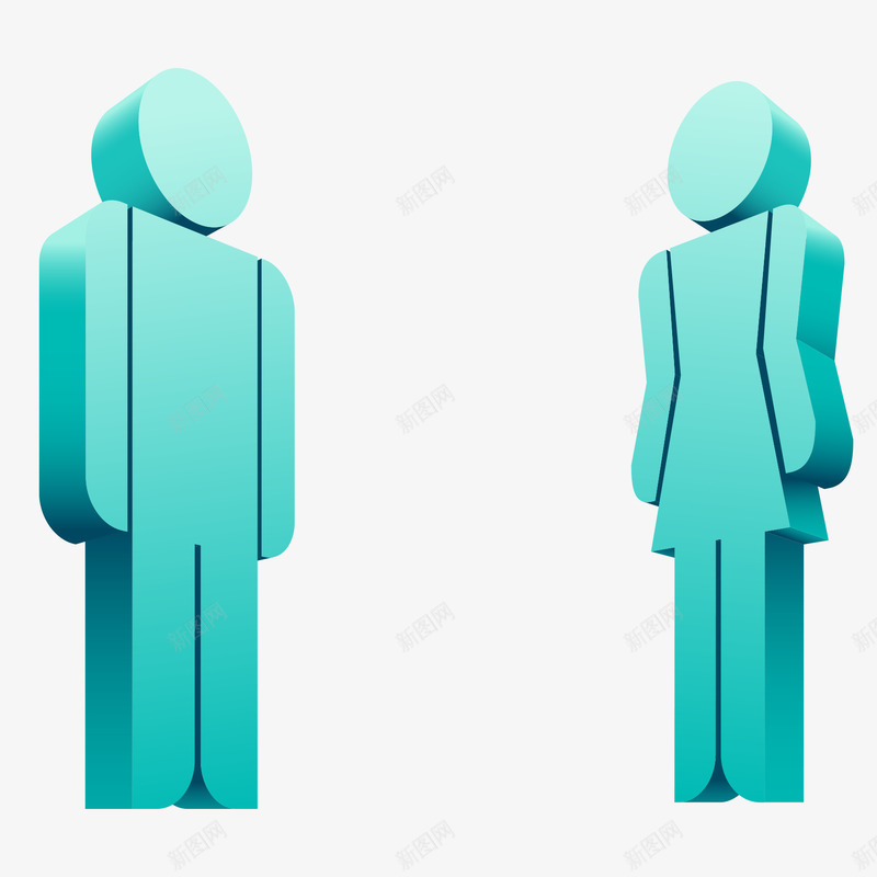 蓝色立体男女性别标识图标png_新图网 https://ixintu.com 性别 标识 男女 立体
