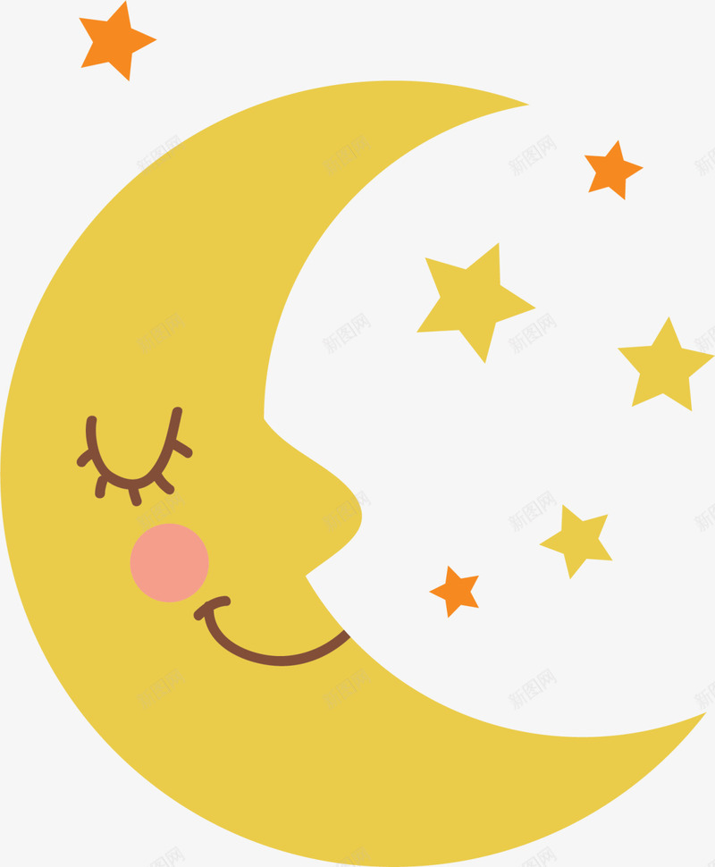 黄色可爱微笑月亮png免抠素材_新图网 https://ixintu.com 图案 弯月 微笑月亮 星星月亮 童年 童趣 黄色月亮