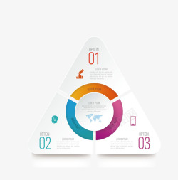 商务配色三角形商务图表高清图片
