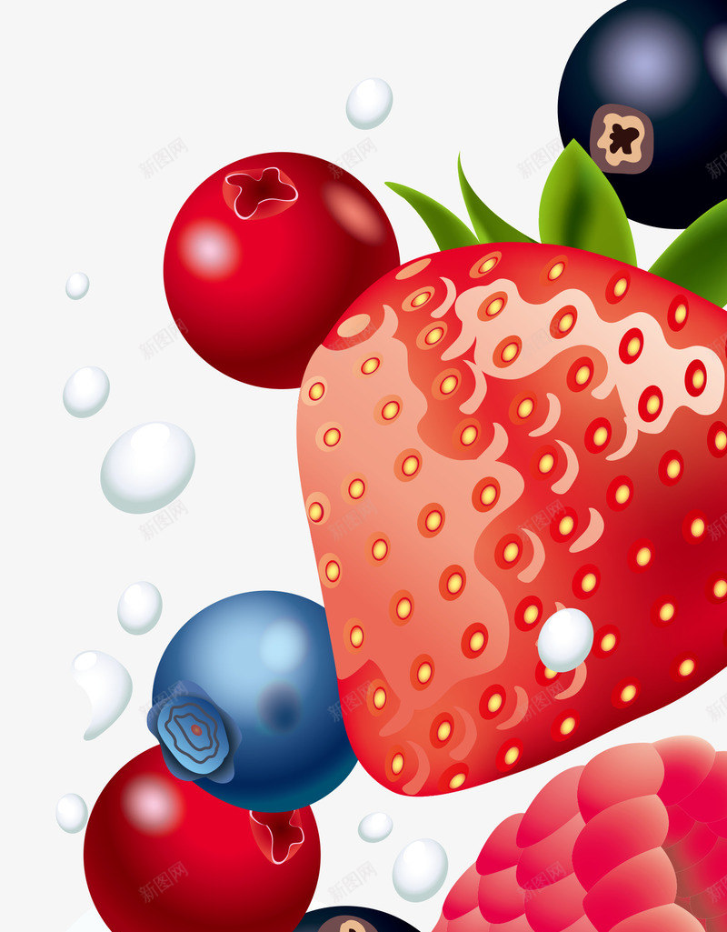 水果草莓蓝莓桑葚牛奶矢量图ai免抠素材_新图网 https://ixintu.com 桑葚 水果 牛奶 草莓 蓝莓 矢量图