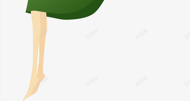 绿色的长发仙女png免抠素材_新图网 https://ixintu.com 创意 可爱 女孩 手绘 漂亮 绿色 裙子 长发
