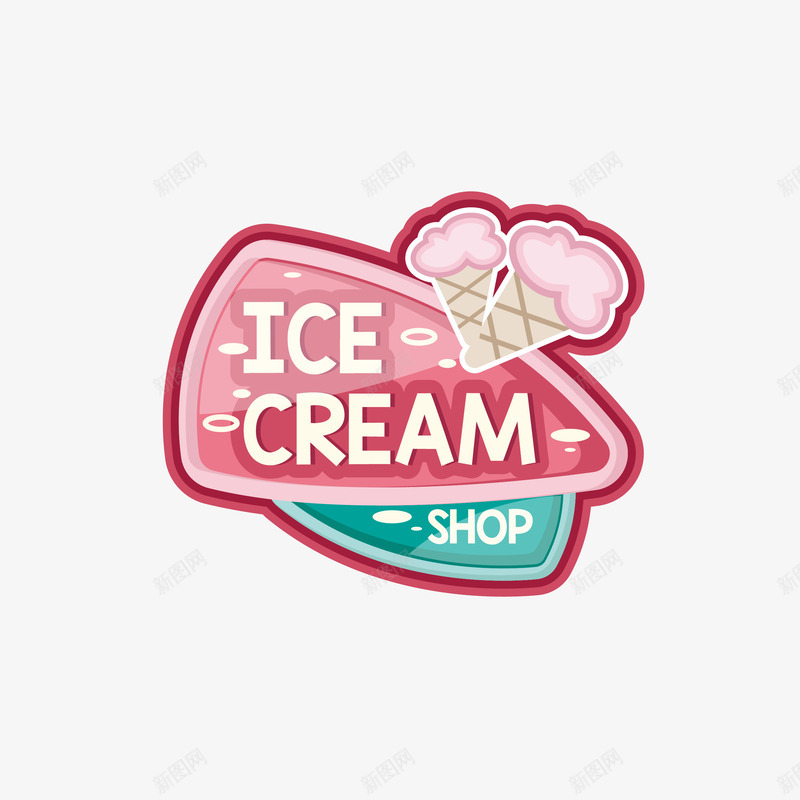 彩色创意冰淇淋标识矢量图图标ai_新图网 https://ixintu.com 冰淇淋 冰淇淋logo 冰淇淋店 冰淇淋标识 创意 卡通 彩色 甜筒 矢量图