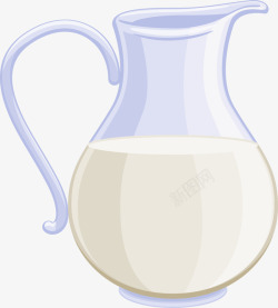 蓝色水壶美味白色牛奶高清图片