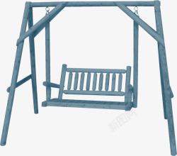 蓝色漂亮吊椅素材