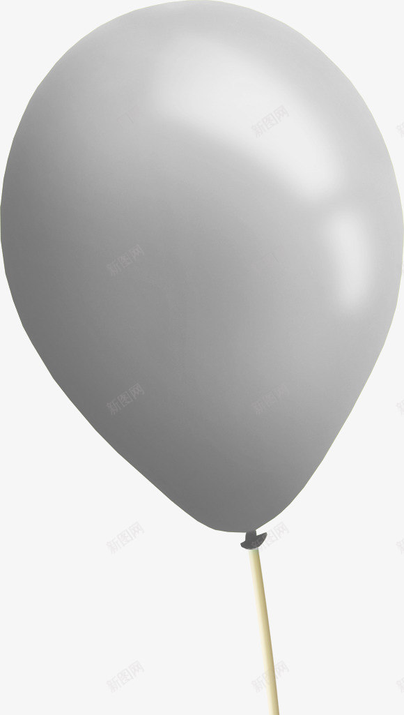 灰色漂亮气球png免抠素材_新图网 https://ixintu.com 气球 漂亮气球 灰色气球 绳子