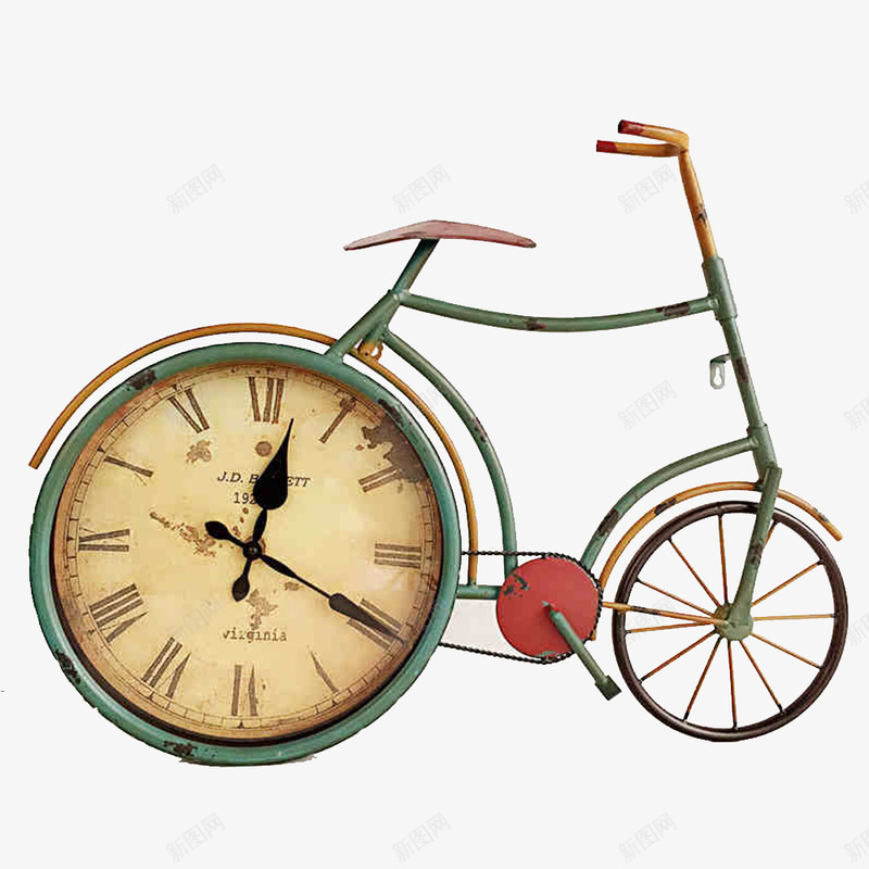 自行车挂钟png免抠素材_新图网 https://ixintu.com 个性 产品实物 创意时钟 钟表