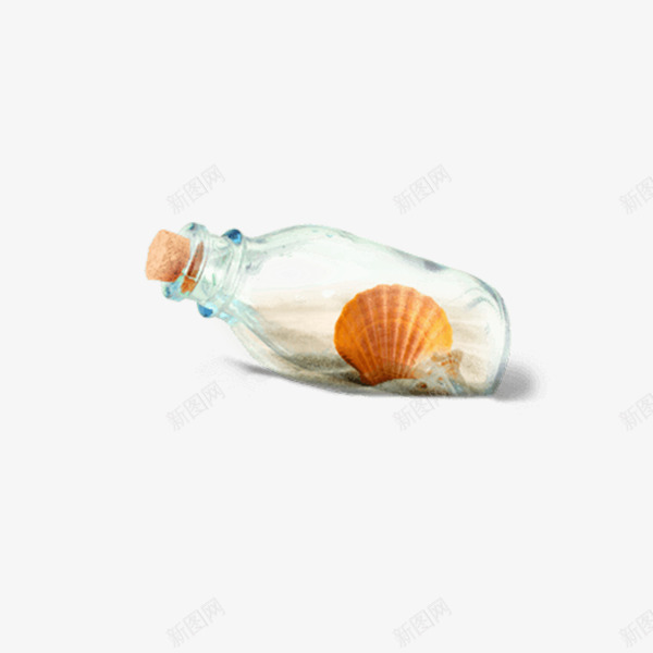 白色透明玻璃瓶子元素png免抠素材_新图网 https://ixintu.com 光泽 卡通 漂流瓶 玻璃 瓶子 白色 贝壳 质感