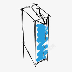 开盖的盒子手绘开盖的牛奶盒高清图片