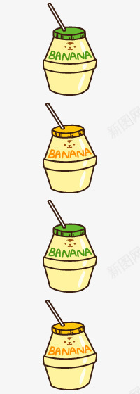 香蕉牛奶png免抠素材_新图网 https://ixintu.com 卡通酸奶素材 卡通饮品 牛奶素材