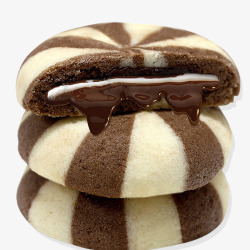 巧克力夹心饼巧克力牛奶夹心饼干高清图片