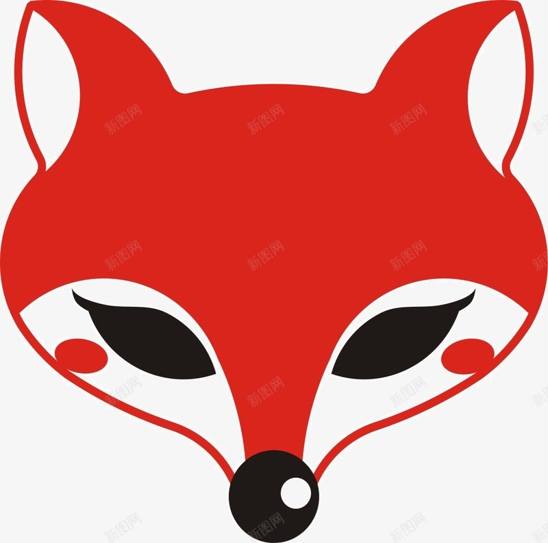 红色狐狸头图标png_新图网 https://ixintu.com 卡通形象 图标 插图 漂亮 狐狸头像 红色狐狸头