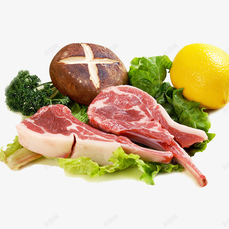猪肉和果蔬png免抠素材_新图网 https://ixintu.com 产品实物 肉类 食物