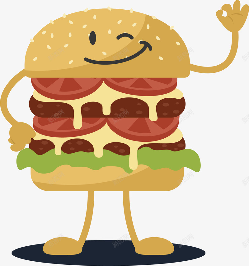 表示OK的汉堡png免抠素材_新图网 https://ixintu.com 儿童汉堡套餐 卡通汉堡 国际儿童节 汉堡小人