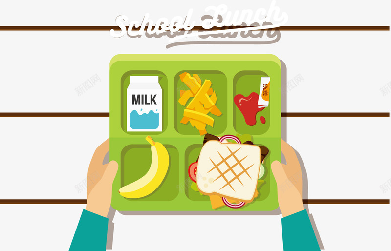 儿童餐png免抠素材_新图网 https://ixintu.com 三明治 儿童餐 工作餐 牛奶 香蕉