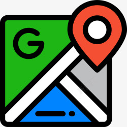 谷歌地图地图GPS定位地图矢量图图标高清图片