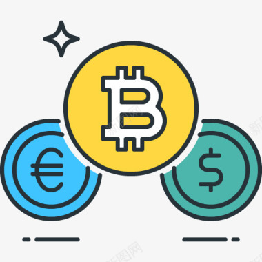 发光小巧比特币图标图标