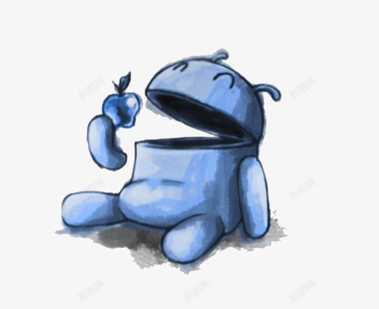 蓝色手绘安卓小人图标png_新图网 https://ixintu.com 图标 安卓 安卓小人 安卓系统 小人 智能 机器人 蓝色