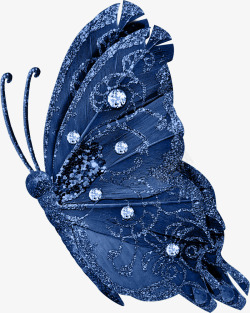 蓝色漂亮装饰蝴蝶素材