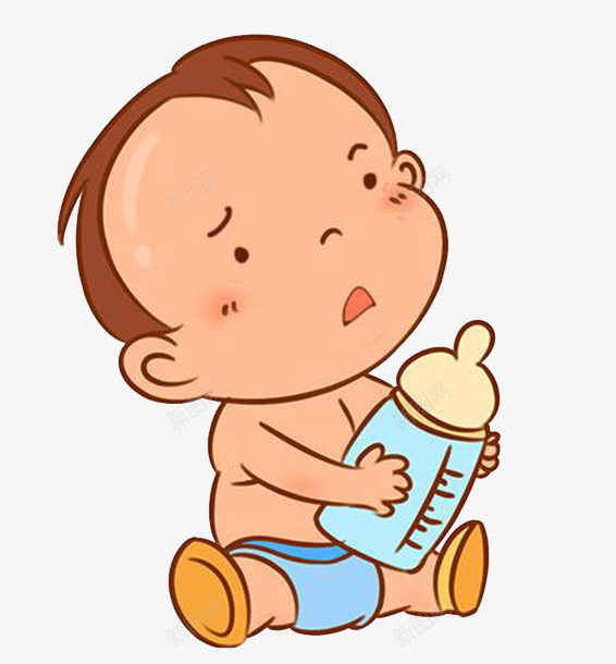 卡通小孩抱着奶瓶png免抠素材_新图网 https://ixintu.com 卡通小孩 喝牛奶 小孩喝奶 小孩子 开心可爱的 抱着奶瓶 有营养的
