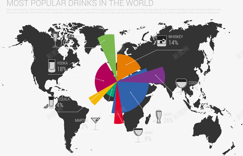 世界上最受欢迎的饮料信息图png免抠素材_新图网 https://ixintu.com 个性元素 创意信息图表 时尚商务PPT 立体信息图表 设计矢量素材