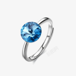 蓝钻戒指素材